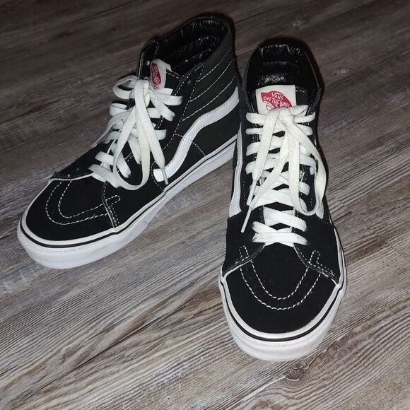 Vans Sk8 Hi-tops Black White Skater W 7 M 5.5 Excellent condition - Picture 1 of 7